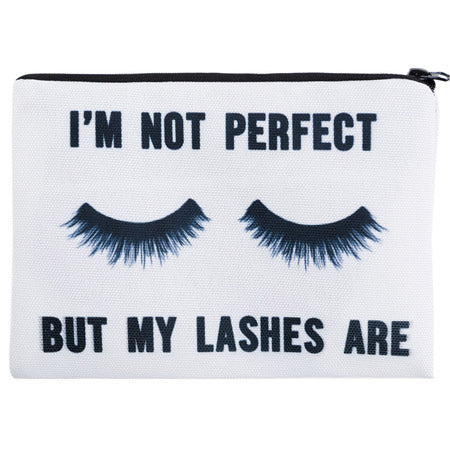 Lashes white 3D Printing makeup bag - Miss Evita