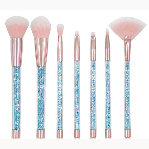 7pcs Unicorn Diamond Handle Glitter Makeup Brush Set - Miss Evita