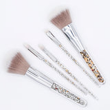 New 5pcs Blue Gold Diamond Crystal Makeup Brushes - Miss Evita