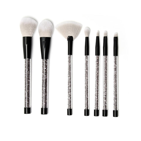 New 7pcs Black Diamond Crystal Makeup Brushes Set - Miss Evita