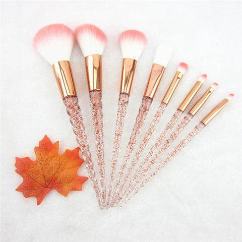 8pcs Red Glitter Diamond Crystal Brushes - Miss Evita