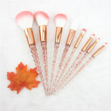8pcs Red Glitter Diamond Crystal Brushes - Miss Evita