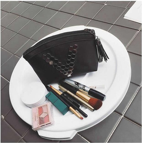 Black Letter V Cosmetic Bag - Miss Evita
