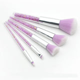 5pcs Diamond Crystal Makeup Brushes Set - Miss Evita