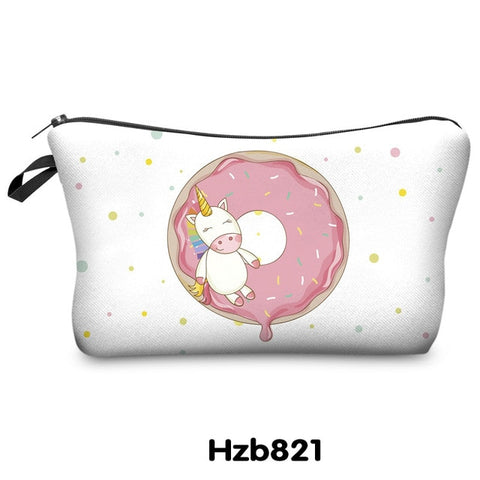 Printing Unicorn Cosmetic Bag Multicolor Pattern - Miss Evita