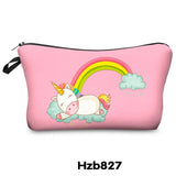 Printing Unicorn Cosmetic Bag Multicolor Pattern - Miss Evita
