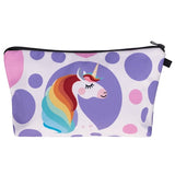 Printing Unicorn Cosmetic Bag Multicolor Pattern - Miss Evita