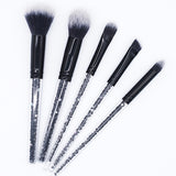 5pcs Black Diamond Shinny Makeup Brushes Set - Miss Evita