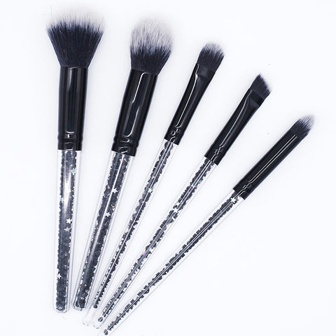5pcs Black Diamond Shinny Makeup Brushes Set - Miss Evita