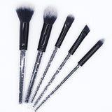 5pcs Black Diamond Shinny Makeup Brushes Set - Miss Evita