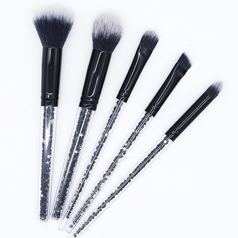 5pcs Black Diamond Shinny Makeup Brushes Set - Miss Evita