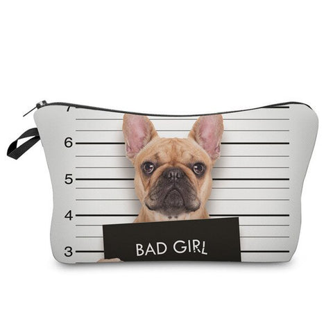 3D Printed Cosmetic Bags Cute Pug - Miss Evita