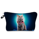 Pure black Cute cat prints Cosmetic Bag - Miss Evita