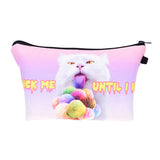 Pure black Cute cat prints Cosmetic Bag - Miss Evita