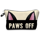 Pure black Cute cat prints Cosmetic Bag - Miss Evita