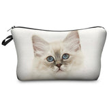 Pure black Cute cat prints Cosmetic Bag - Miss Evita